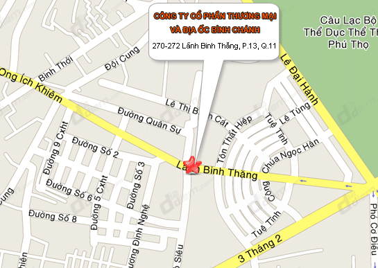 Bản đồ đường đi tới CÔNG TY CỔ PHẦN THƯƠNG MẠI VÀ ĐỊA ỐC BÌNH CHÁNH